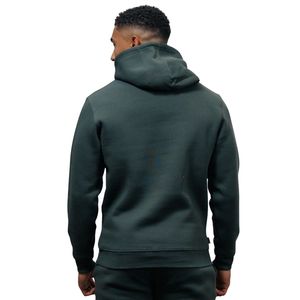 Sweat à capuche décontracté en molleton vert forêt pour homme, à manches longues, idéal pour le sport et les activités hivernales - Product Image 2