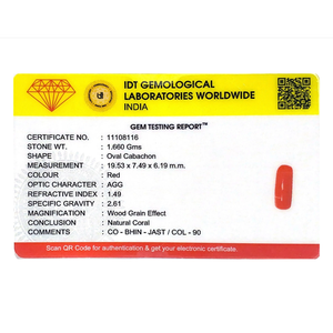 Coral Rojo Natural de Alta Calidad de 8.3 Ct, Gema Suelta con Corte Esmeralda y Cabujón para Joyería Fina - Product Image 4