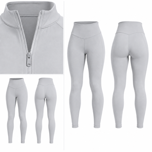 Conjunto de ropa de Yoga para mujer, Leggings de cintura alta sin costuras, Top deportivo corto, elástico, para Fitness, gimnasio, entrenamiento para correr, nueva moda - Product Image 5