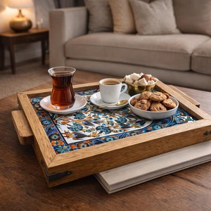 Bandeja de madera impresa para oficina en casa, bandeja de madera impresa para organizar papeles y archivos, suministro al por mayor de bandejas de servicio - Product Image 3