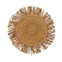 Ensemble de 8 décorations murales bohèmes en jute faites à la main, médaillons tressés dorés naturels, art mural tissé