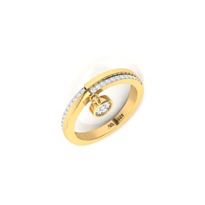 Hermoso anillo de plata 925 chapado en oro, adornado con simulación de diamante, para anillo de compromiso. - Product Image 3