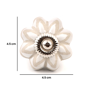 Boutons de meuble en céramique blanche à motif floral, poignées de tiroir en porcelaine faites à la main pour commodes, armoires et décoration de meubles - Product Image 5
