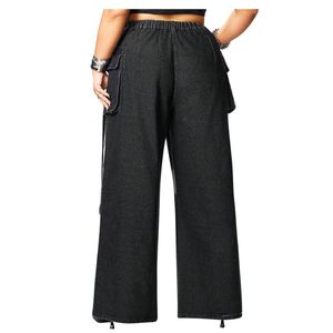 Pantalones Vaqueros Anchos Negros Personalizados para Mujer, con Estampado de Estrellas, Estilo Cargo, con Tirantes, Estilo Harajuku Y2K, Vintage, Streetwear - Product Image 2