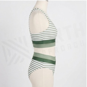 <b>Blue</b> Butterfly Print 2 Piece Yoga <b>Set</b> With Gold Trim Deep V Neck Halter Bodysuit And Knee Length Wrap Skirt - Product Image 3
