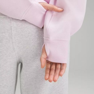 High Quality 100% Cotton <b>Women's</b> Street Wear <b>Half</b> <b>Zip</b> <b>Sweatshirts</b> with Custom Logo for Winter-Front <b>Women</b> <b>Half</b> <b>Zip</b> up <b>Sweatshirt</b> - Product Image 5