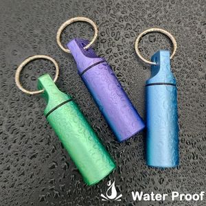Contenitore Portatile per Pillole da Viaggio, Piccola Scatola Impermeabile in Metallo con Portachiavi, Organizzatore per Pillole da Campeggio - Product Image 2