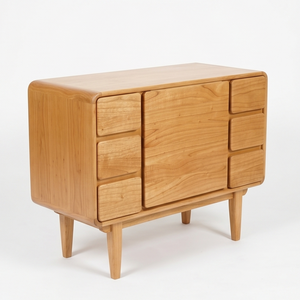 Premium Solid Oak Wood Mid Century Modern Chest Of Drawers Sideboard Credenza For Living Room - Product Image 2