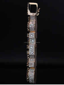 Pendentifs de mariage/fiançailles vintage en or rose 10 carats, diamants taillés de laboratoire IGI/GIA, unisexe, pour style hip-hop, bijoux rap - Product Image 3