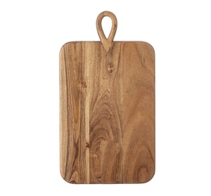Tabla de cortar rectangular de madera de acacia natural con asa, paquete de una sola pieza, tabla de cortar de madera para cocina al mejor precio - Product Image 1