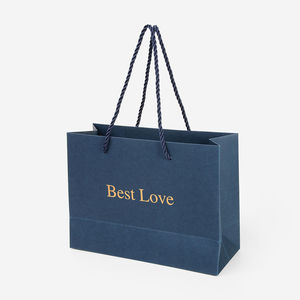 Eco-Friendly Recyclable Brown Kraft Paper Shopping <b>Bags</b> with Handle and Hot Stamped Logo for Grocery Use - Product Image 4