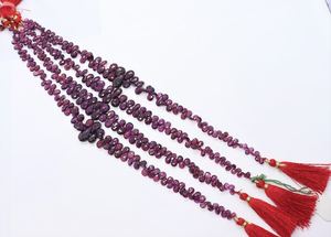 ลูกปัดรูปหยดน้ำโรโดไลต์การ์เนตธรรมชาติ AAA ขนาด 10 นิ้ว ขนาดเส้น 4x6 ถึง 6x9 มม. ลูกปัดการ์เนตคุณภาพสูงรูปหยดน้ำ - Product Image 2