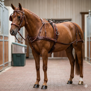 ชุดสายจูงม้าหนังแท้แบบดึงขึ้น พรีเมียม ทนทาน คุณภาพสูง เพื่อความสบายและสไตล์ขั้นสูงสุด - Product Image 2