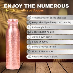 100% Pure Copper <b>Water</b> Bottle Ayurvedic Copper Bottle for Drinking <b>Water</b> 34 oz Handmade Office & Daily Hydration - Product Image 4