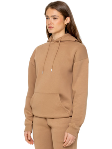 Sweat-shirt à capuche uni pour femme – Coupe décontractée en mélange de coton, style streetwear, design minimaliste moderne - Product Image 4