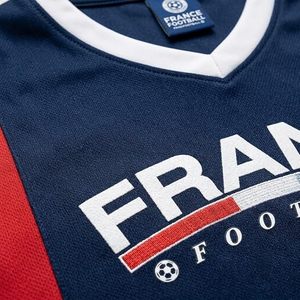 Maillot de football de France personnalisé avec nom et numéro, maillot de football personnalisé pour homme, col en V, sans manches, respirant, 100% polyester, sublimation - Product Image 5