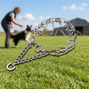High Quality Classic Solid Pattern Iron <b>Dog</b> <b>Collar</b> TW Stocked Wholesale Training Spike <b>Chain</b> Prong Martingale No Decoration for - Product Image 3