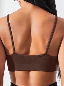 Ladies Seamless <b>Cross</b> Front Fitness Bra Wireless High Elasticity Gym Tank Compression Padded Active Wear <b>Top</b> OEM Factory - Product Image 3