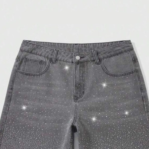 Shorts de Mezclilla Personalizados con Estampado de Estrellas, Cintura Media, 100% Algodón, Transpirables, Ecológicos, Corte Holgado, Modernos, Unisex, para Verano - Product Image 3