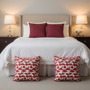 SOGA 6-Piece Red and White Decorative Pillowcase Set Cable Knit <b>Boucle</b> Ginkgo Leaf Textured <b>Cover</b> for Living Room <b>Sofas</b> - Product Image 4