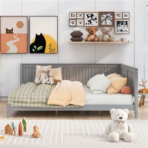 Modern Gray Full-Size Wood Daybed/<b>Sofa</b> <b>Bed</b> Set Extendable & <b>Inflatable</b> with Fabric Upholstery for Home Furniture Apartment Use - Product Image 2