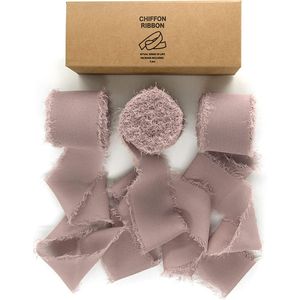 Nastro di Chiffon di Lusso con Bordo Grezzo Strappato a Mano per Decorazione di Biglietti di Auguri, Fiocchi e Bouquet da Sposa - Product Image 1
