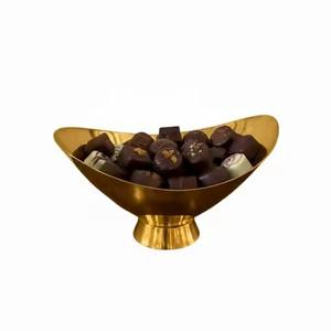 Bol à chocolat moderne en métal, bol de service en acier inoxydable pour bonbons, fruits secs, en-cas - Product Image 1