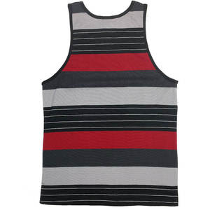 Polyester/Cotton Ribbed Slim-Fit Stretchy Mens Sports Fitness Tank <b>Top</b> Crew Neck; Plus Size Quick-Drying Breathable Front - Product Image 2