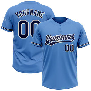 Camiseta de Softbol Personalizada con Rayas, Dos Botones, Nombre del Equipo Bordado, Camiseta de Béisbol - Product Image 3