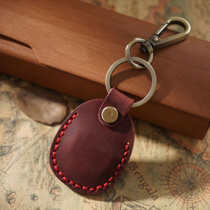 Étui de protection vintage en cuir pleine fleur Crazy Horse, nouveau design, pour cartes à puce, porte-clés, forme rectangulaire, circulaire ou goutte d'eau - Product Image 3