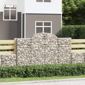 Ensemble de 4 grands paniers gabions durables en fer galvanisé argenté, barrières acoustiques - Product Image 1