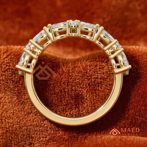 18K Gold Plated Moissanite Diamond <b>Ring</b> Diamond Wedding Band Fine Jewelry <b>Women</b> USA Luxury Bridal Anniversary Gift <b>Set</b> - Product Image 4