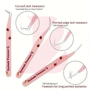 Pince à cils pour isolation et volume, en acier inoxydable de qualité professionnelle, fournitures pour extensions de cils avec emballage personnalisé - Product Image 5