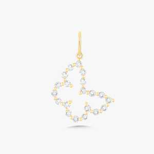 Diamond Butterfly <b>Charm</b> Prong Set Round Cut Lab Grown Minimalist Delicate Everyday Wear Pendant 10K 14K 18K Solid Gold Wholesale - Product Image 1