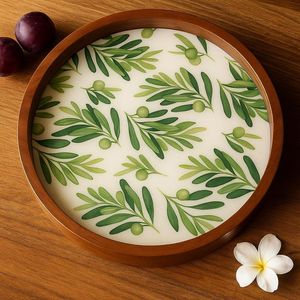 Premium NEHA ENTERPRISES Wood Enamel Coated Modern Breakfast Serving Board Appetizer Tray Food Presentation <b>Platter</b> Tabletop - Product Image 4