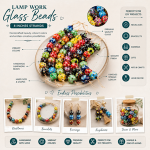 Perles de verre artisanal de qualité supérieure, 8 pouces, multicolores, à points en relief floraux, faites à la main, pour collier, bracelet, boucles d'oreilles EXCEL - Product Image 5