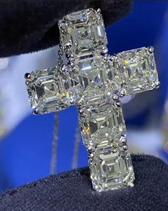 Best quality Diamond <b>Cross</b> Pendant Prong Setting Religious Christian Jewelry Unisex Fine <b>Chain</b> Bracelet - Product Image 3