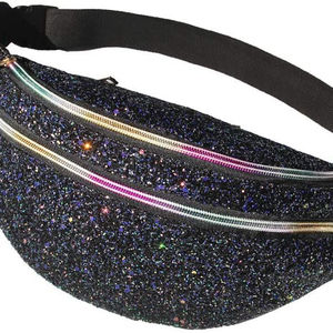 Sac banane unisexe Bagnex tendance, motif brillant, étanche, en polyester, avec fermeture éclair, forme coussin, idéal pour les voyages - Product Image 2