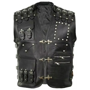 Custom Design Professional Comfortable Fabric Men's Casual Spring Outerwear Leather <b>Vest</b> Motorbike Sleeveless Waterproof - Product Image 1