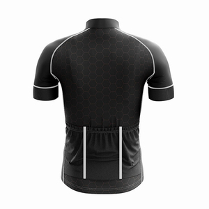 Uniformes de Ciclismo de Moda, Camiseta Deportiva de Manga Corta con Patrón Hexagonal Negro, Conjunto Personalizado para Hombre y Mujer - Product Image 5