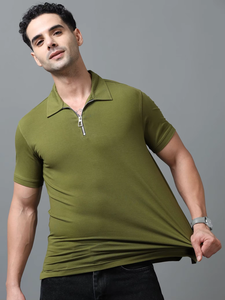 Polo-shirts à fermeture éclair en gros, tailles et couleurs personnalisables, disponibles en grandes quantités, polo-shirts à fermeture éclair à vendre - Product Image 3