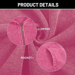 <b>Men</b> Hot <b>Pink</b> Oversized Full Zip Up Hoodie – Soft Fleece Lined Long Sleeve Baggy Hooded <b>Sweatshirt</b> Jacket - Product Image 4