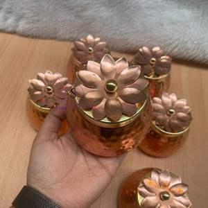 Nuevo último suministro de boda cajas de Matka indio caja de Matka hermosa de cobre para regalo de devolución de invitados cajas decorativas de tarro de frutas secas - Product Image 6