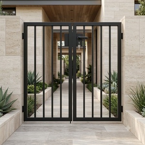 Portail double en fer forgé artistique haut de gamme, design victorien, résistant à la rouille, revêtement poudré, ouverture manuelle, installation facile par KHP - Product Image 5