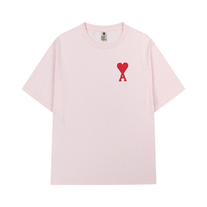 Chemise décontractée en flanelle noire pour homme, à double boutonnage, avec logo imprimé cœur rouge, manches courtes, été, ODM, 100 % grandes tailles - Product Image 6