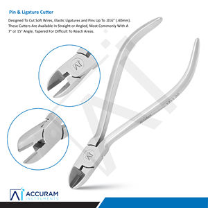 Coupe-épingles et coupe-ligatures orthodontiques Accuram 7 °   Pince coupante dentaire angulaire en acier inoxydable, instrument chirurgical manuel, certifié CE - Product Image 2