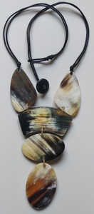 Collar de cadena de cuerno de búfalo natural hecho a mano impresionante patrón de ancla vintage con anillo para ocasiones de regalo - Product Image 3