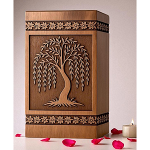 Engraved Willow Tree Cremation Urn - Handmade Rosewood Memorial urn Memorial Keepsake by AYAANS - Product Image 4