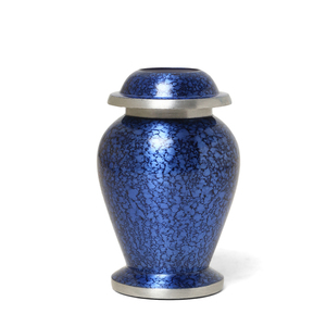 Petites urnes commémoratives bleues en marbre pour cendres funéraires humaines, urnes de crémation et objets commémoratifs - Product Image 1