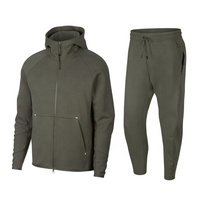Trajes Deportivos de Invierno para Hombre, Corte Ajustado, Tallas Grandes, 100% Algodón, Felpa, Ropa Deportiva para Correr, a la Moda